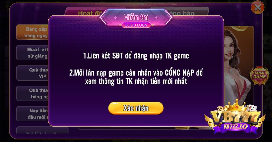 Nạp tiền vb777